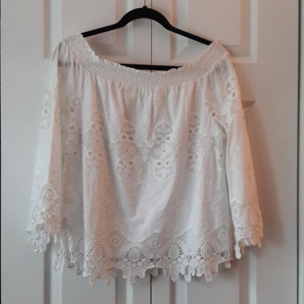 Chico's Lace Off The Shoulder Top - EUC!